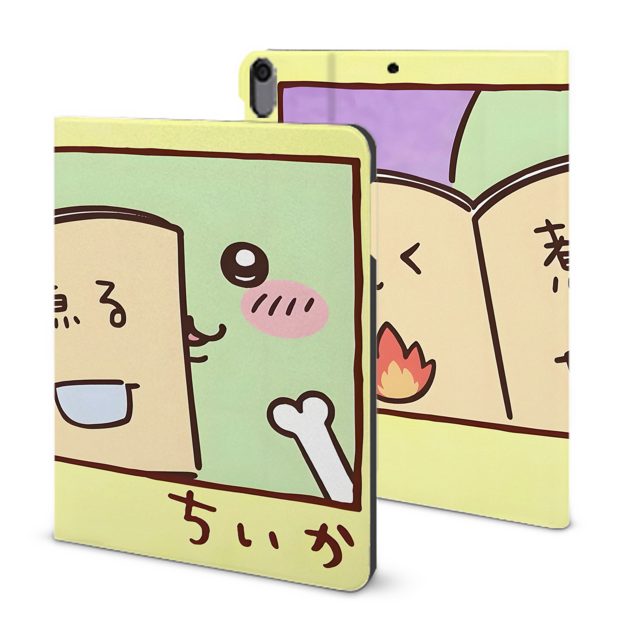 （画像用） ちいかわ Chii-kawa IPad ケース ブック型 PUレザー TPU 耐衝撃 軽量 薄型 ペン収納なし 全面保護 IPad 各モデル対応